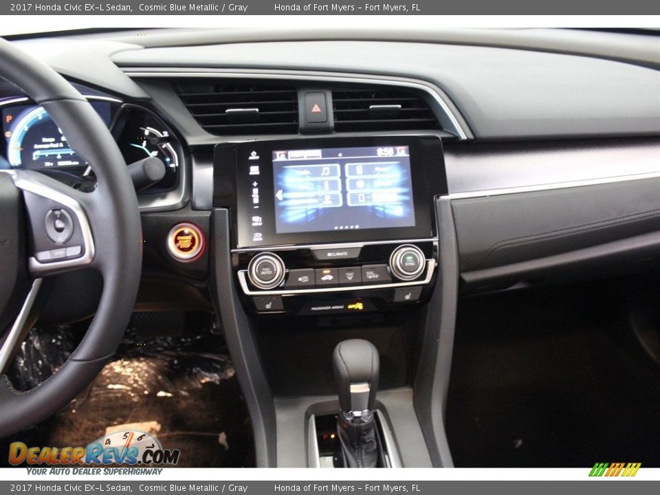 2017 Honda Civic EX-L Sedan Cosmic Blue Metallic / Gray Photo #15