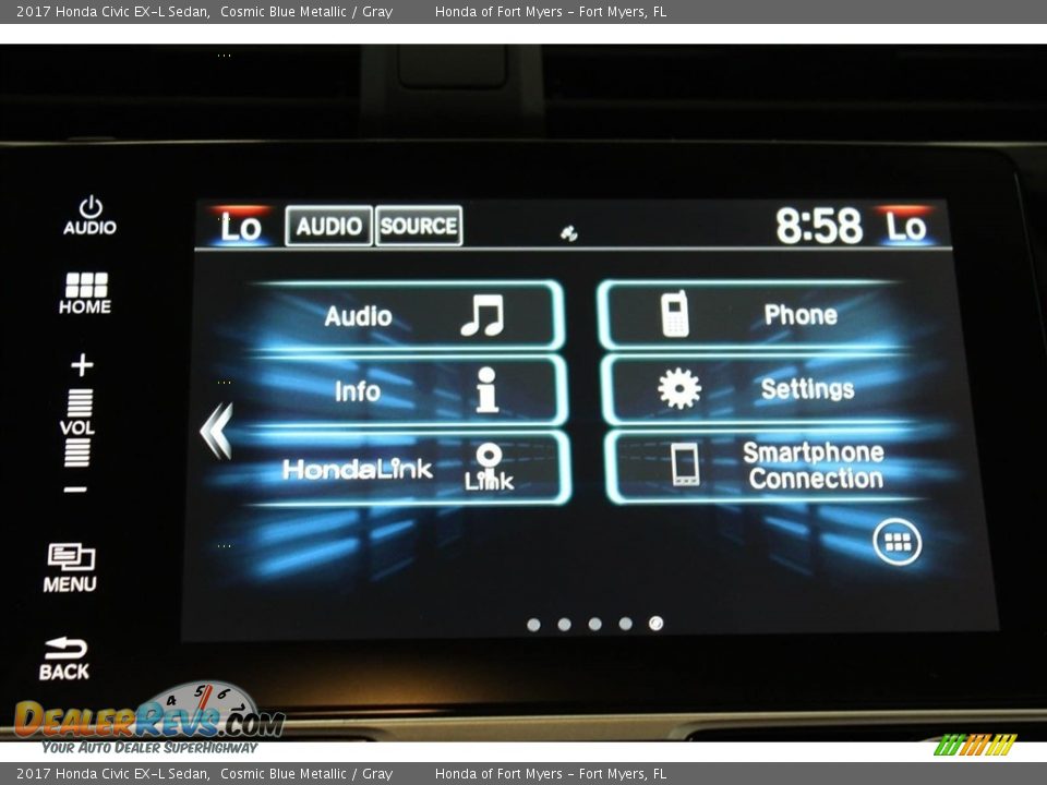 2017 Honda Civic EX-L Sedan Cosmic Blue Metallic / Gray Photo #16