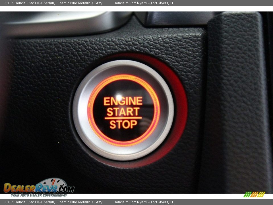 2017 Honda Civic EX-L Sedan Cosmic Blue Metallic / Gray Photo #21