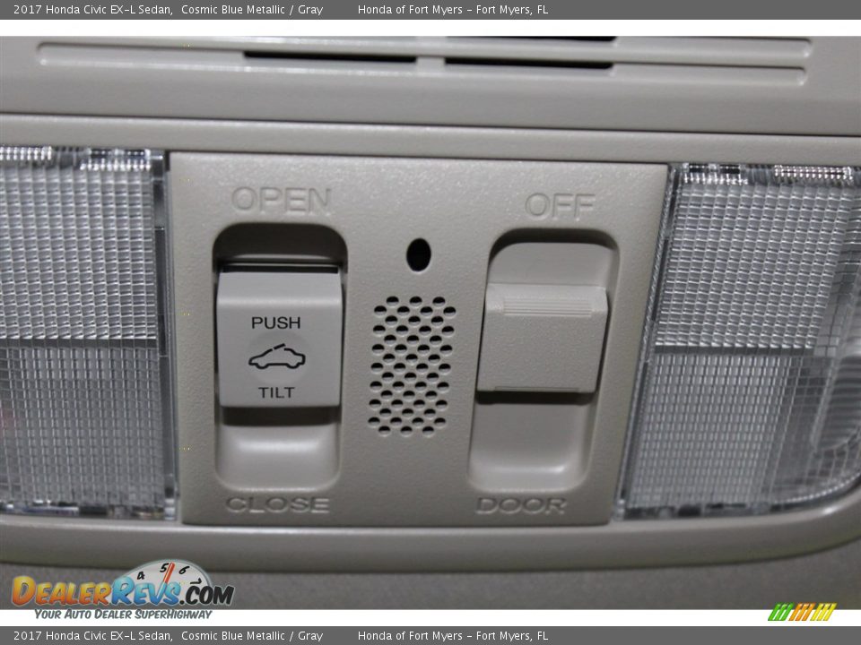 2017 Honda Civic EX-L Sedan Cosmic Blue Metallic / Gray Photo #22