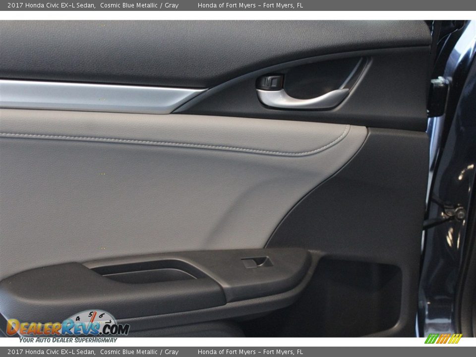 2017 Honda Civic EX-L Sedan Cosmic Blue Metallic / Gray Photo #24