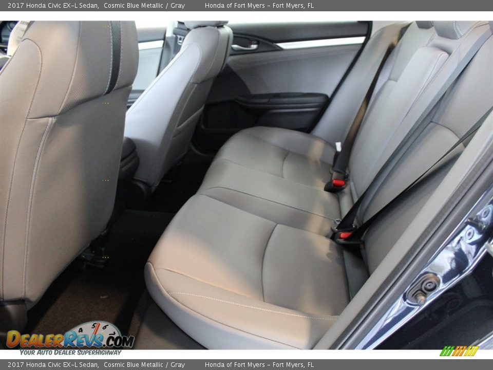 2017 Honda Civic EX-L Sedan Cosmic Blue Metallic / Gray Photo #25