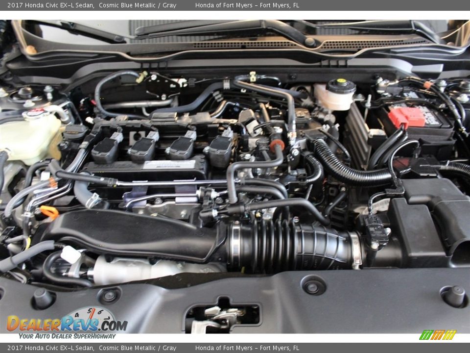 2017 Honda Civic EX-L Sedan Cosmic Blue Metallic / Gray Photo #27