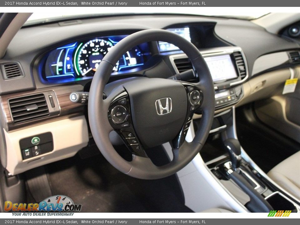 2017 Honda Accord Hybrid EX-L Sedan White Orchid Pearl / Ivory Photo #12