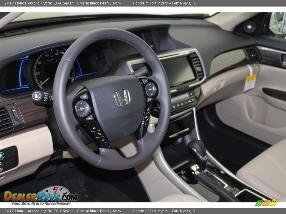 2017 Honda Accord Hybrid EX-L Sedan Crystal Black Pearl / Ivory Photo #13