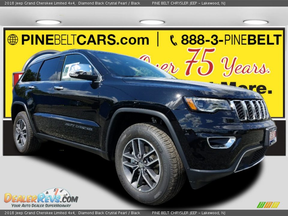 2018 Jeep Grand Cherokee Limited 4x4 Diamond Black Crystal Pearl / Black Photo #1