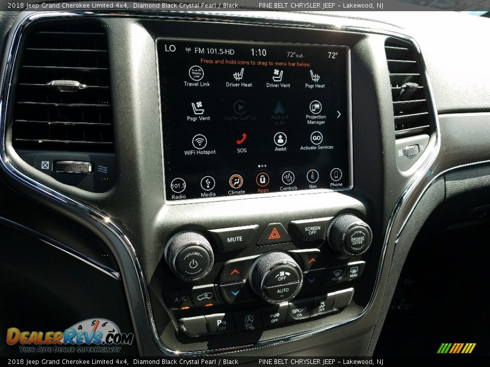 2018 Jeep Grand Cherokee Limited 4x4 Diamond Black Crystal Pearl / Black Photo #10