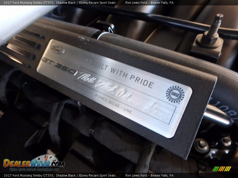 Info Tag of 2017 Ford Mustang Shelby GT350 Photo #3