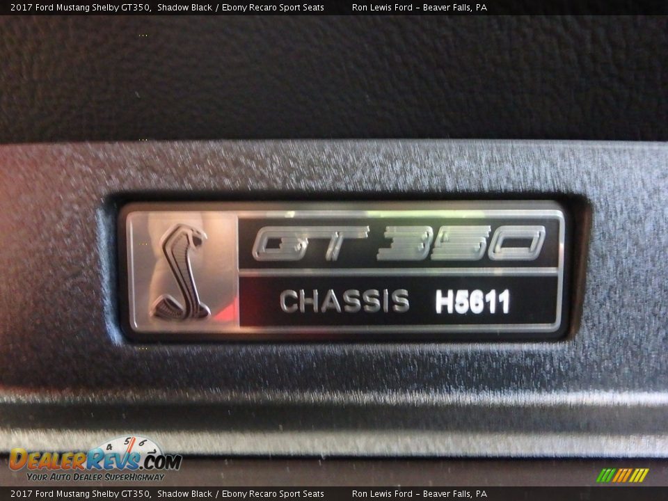 Info Tag of 2017 Ford Mustang Shelby GT350 Photo #19