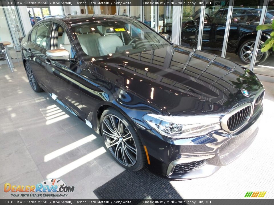 2018 BMW 5 Series M550i xDrive Sedan Carbon Black Metallic / Ivory White Photo #1