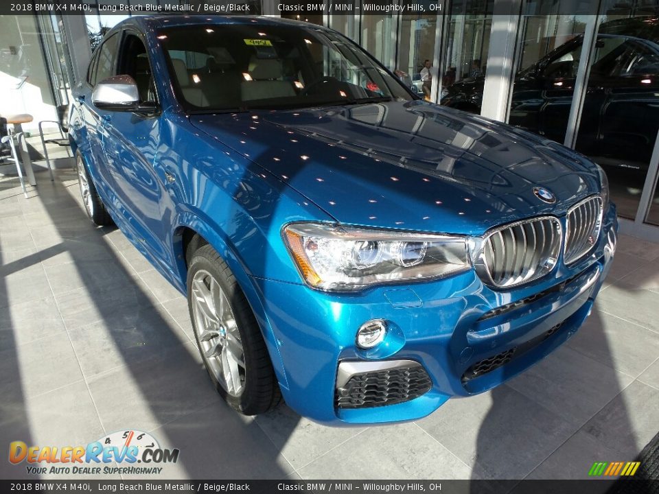 2018 BMW X4 M40i Long Beach Blue Metallic / Beige/Black Photo #1
