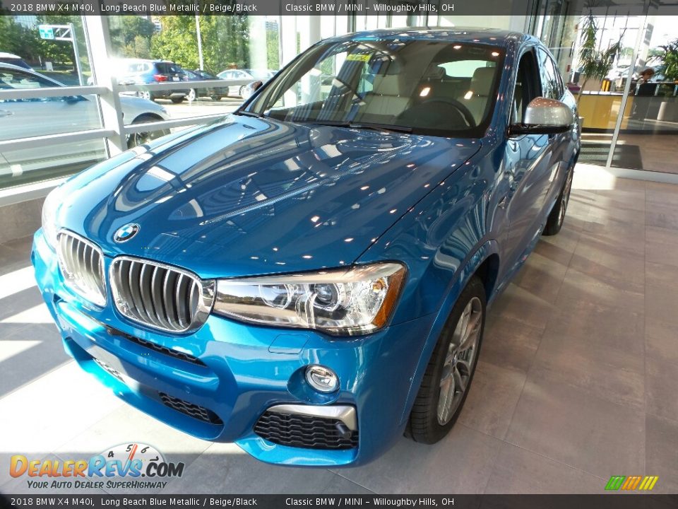 2018 BMW X4 M40i Long Beach Blue Metallic / Beige/Black Photo #3