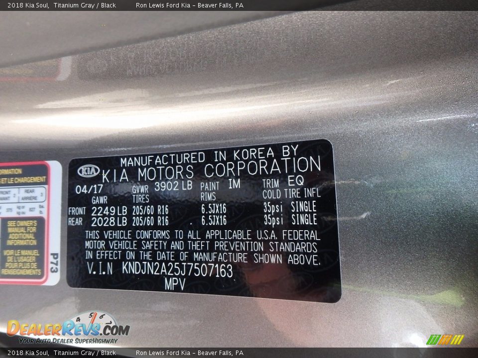 2018 Kia Soul Titanium Gray / Black Photo #15