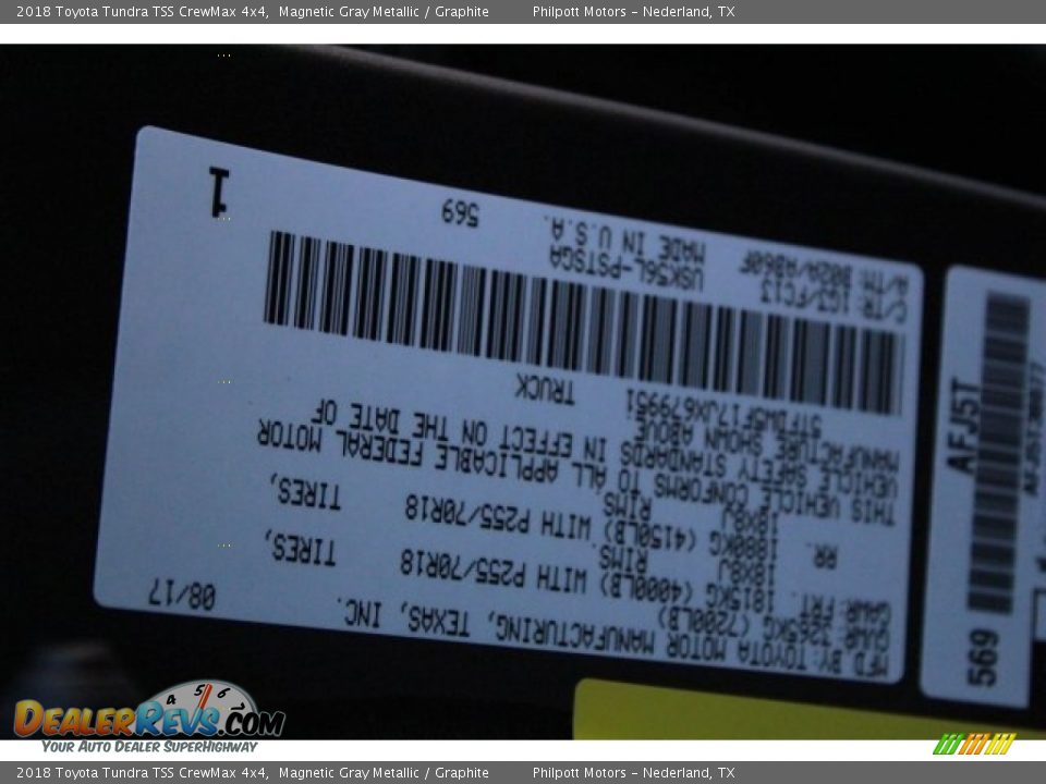 2018 Toyota Tundra TSS CrewMax 4x4 Magnetic Gray Metallic / Graphite Photo #27