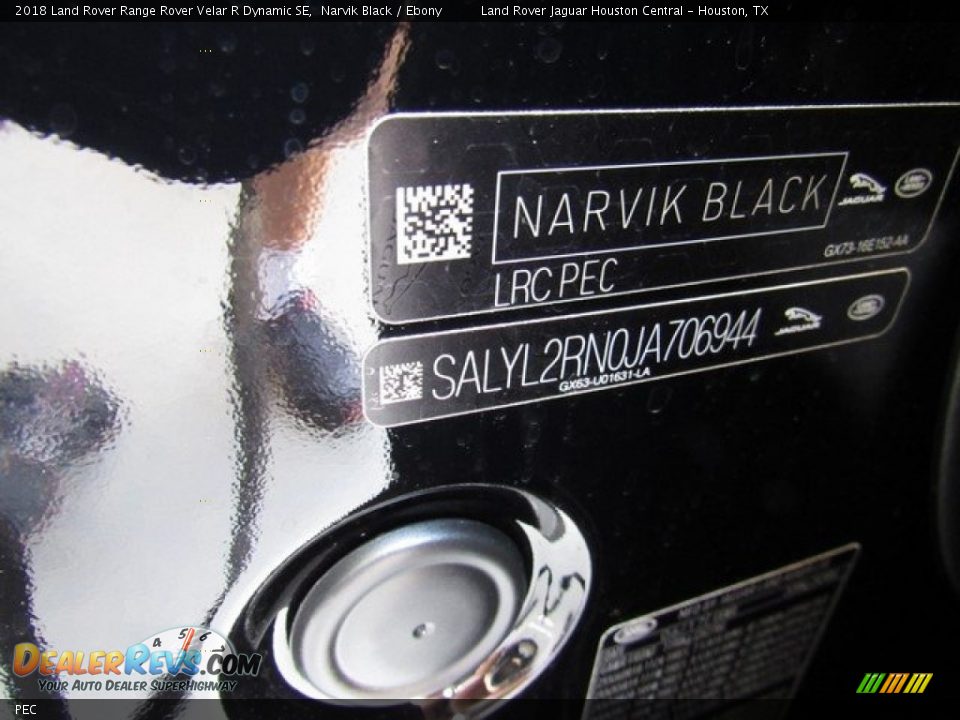 Land Rover Color Code PEC Narvik Black