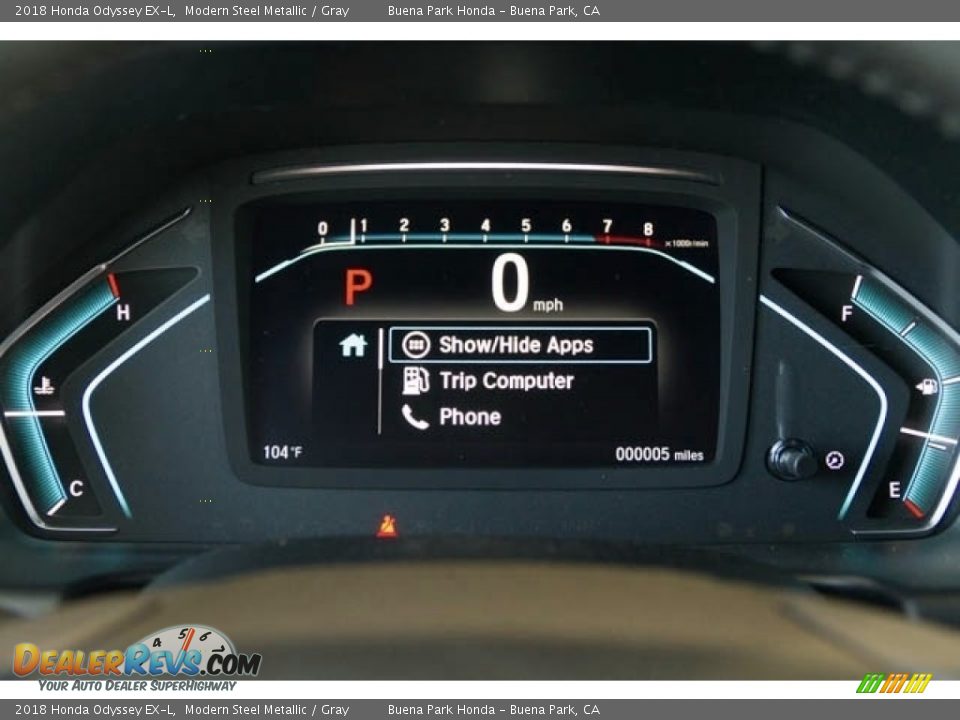 2018 Honda Odyssey EX-L Modern Steel Metallic / Gray Photo #18