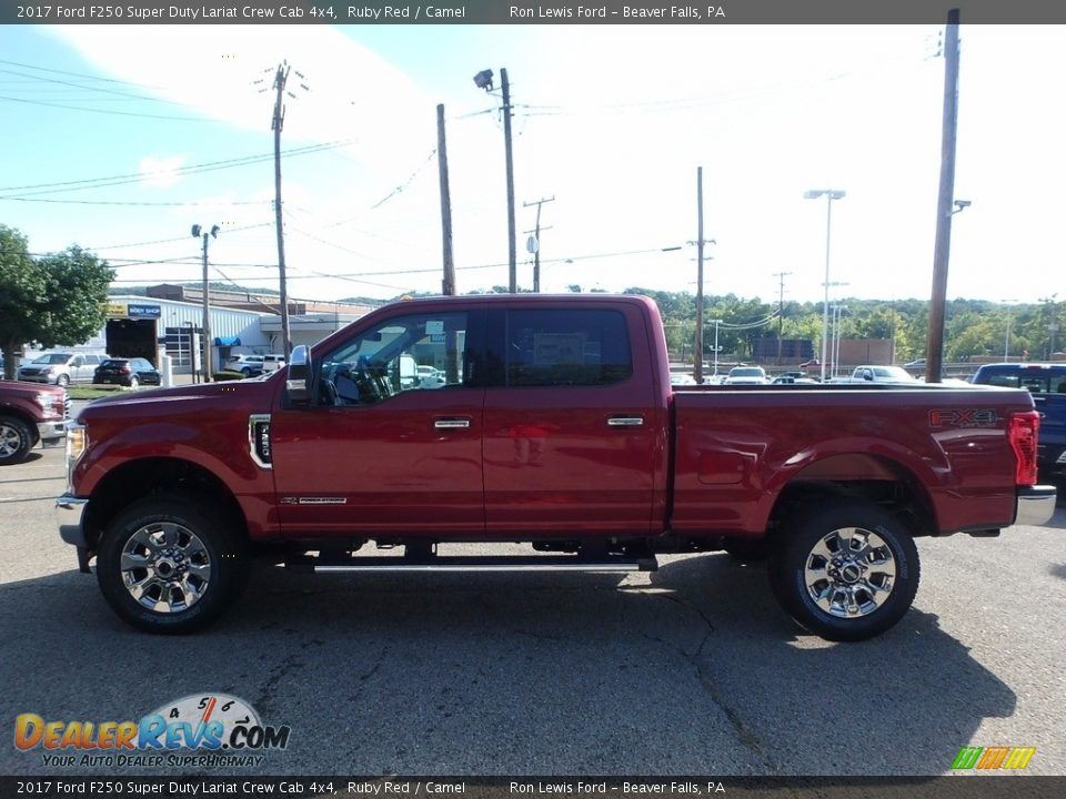 2017 Ford F250 Super Duty Lariat Crew Cab 4x4 Ruby Red / Camel Photo #5