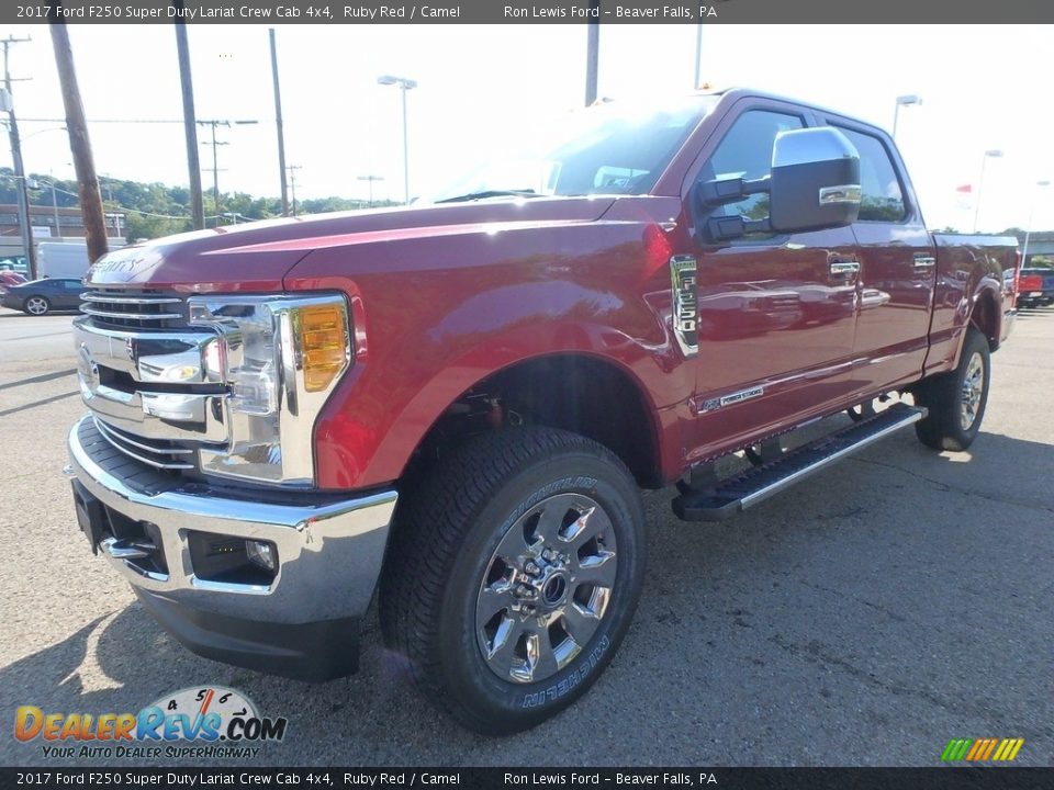 2017 Ford F250 Super Duty Lariat Crew Cab 4x4 Ruby Red / Camel Photo #6