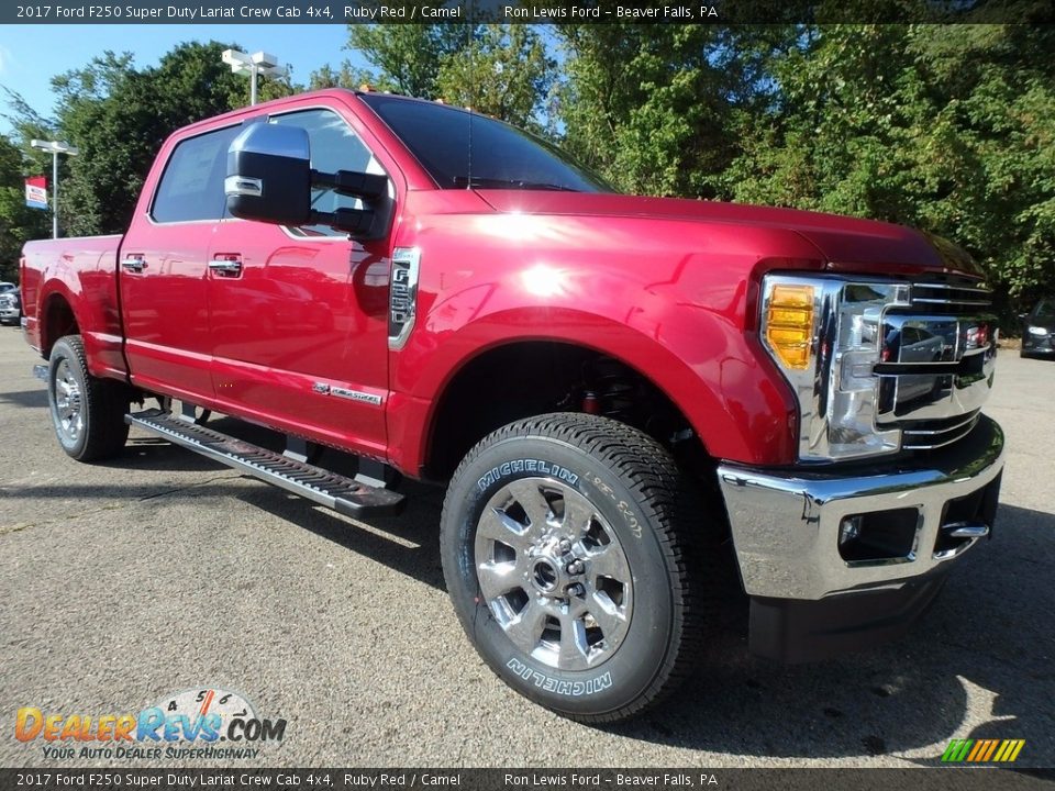 2017 Ford F250 Super Duty Lariat Crew Cab 4x4 Ruby Red / Camel Photo #8