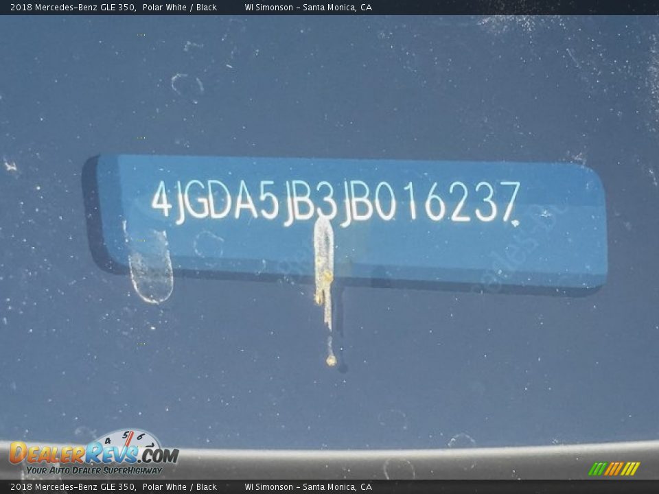 2018 Mercedes-Benz GLE 350 Polar White / Black Photo #10