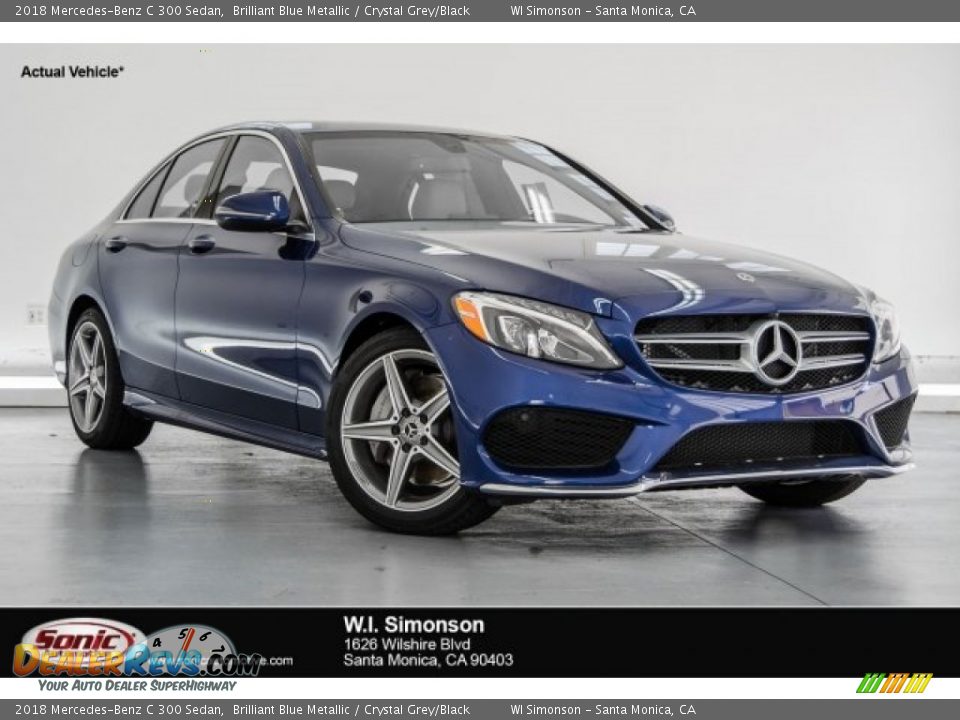 2018 Mercedes-Benz C 300 Sedan Brilliant Blue Metallic / Crystal Grey/Black Photo #1