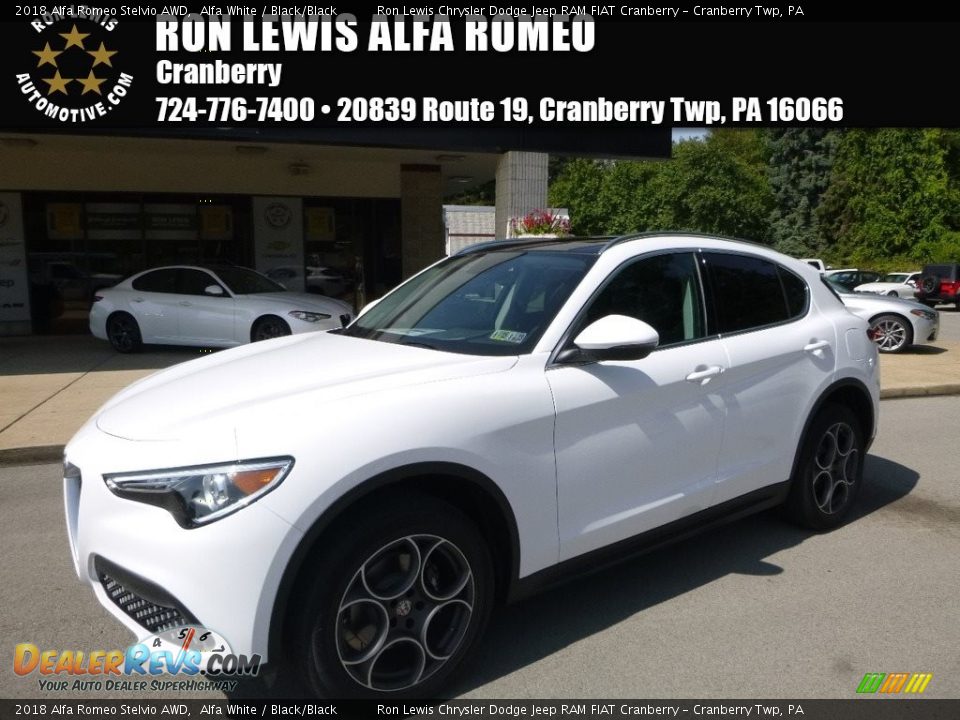 2018 Alfa Romeo Stelvio AWD Alfa White / Black/Black Photo #1