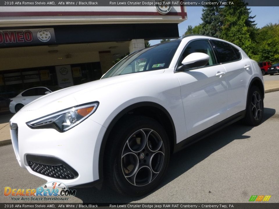 2018 Alfa Romeo Stelvio AWD Alfa White / Black/Black Photo #2