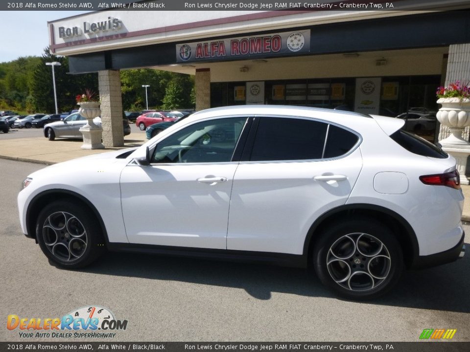 2018 Alfa Romeo Stelvio AWD Alfa White / Black/Black Photo #3