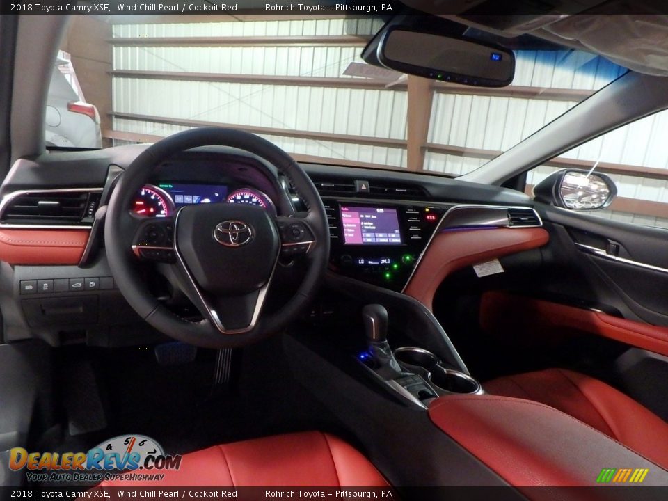 2018 Toyota Camry XSE Wind Chill Pearl / Cockpit Red Photo #8