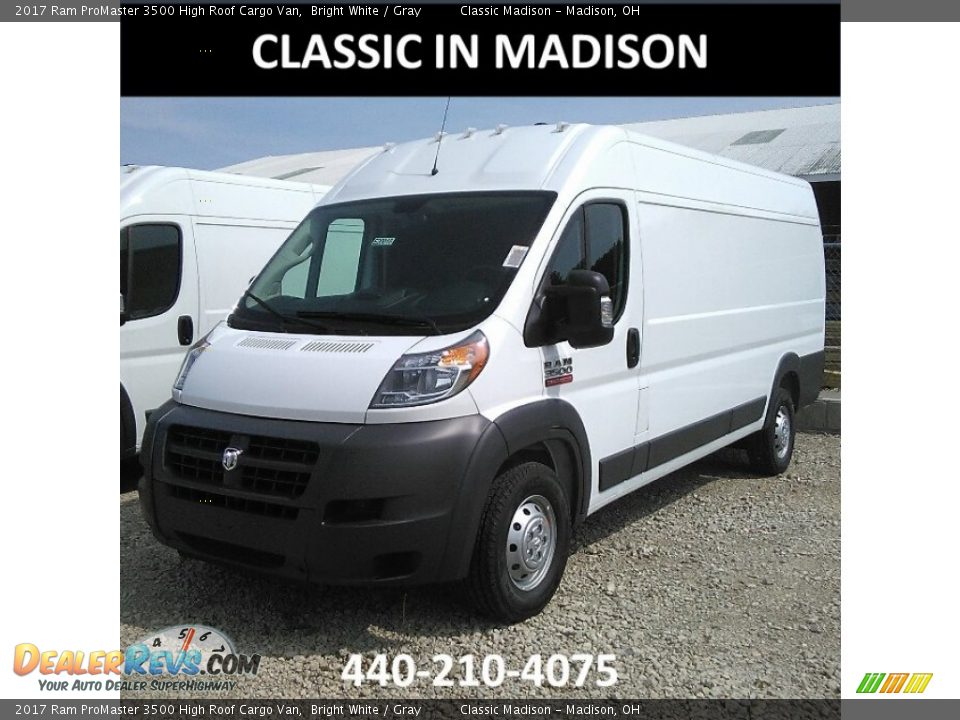 2017 Ram ProMaster 3500 High Roof Cargo Van Bright White / Gray Photo #1