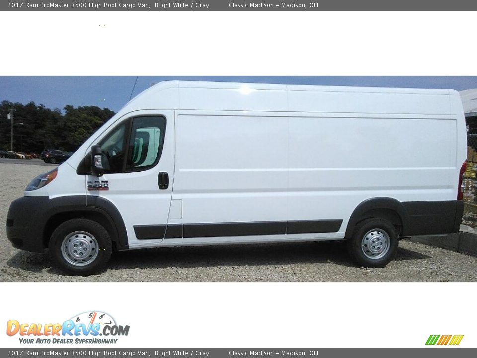 2017 Ram ProMaster 3500 High Roof Cargo Van Bright White / Gray Photo #2
