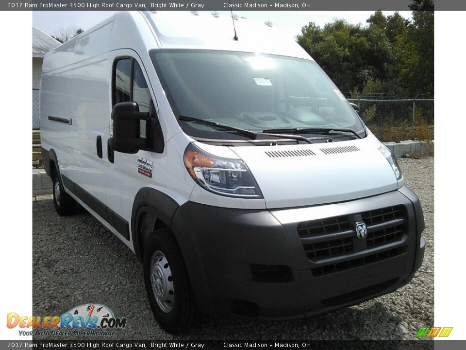 2017 Ram ProMaster 3500 High Roof Cargo Van Bright White / Gray Photo #3