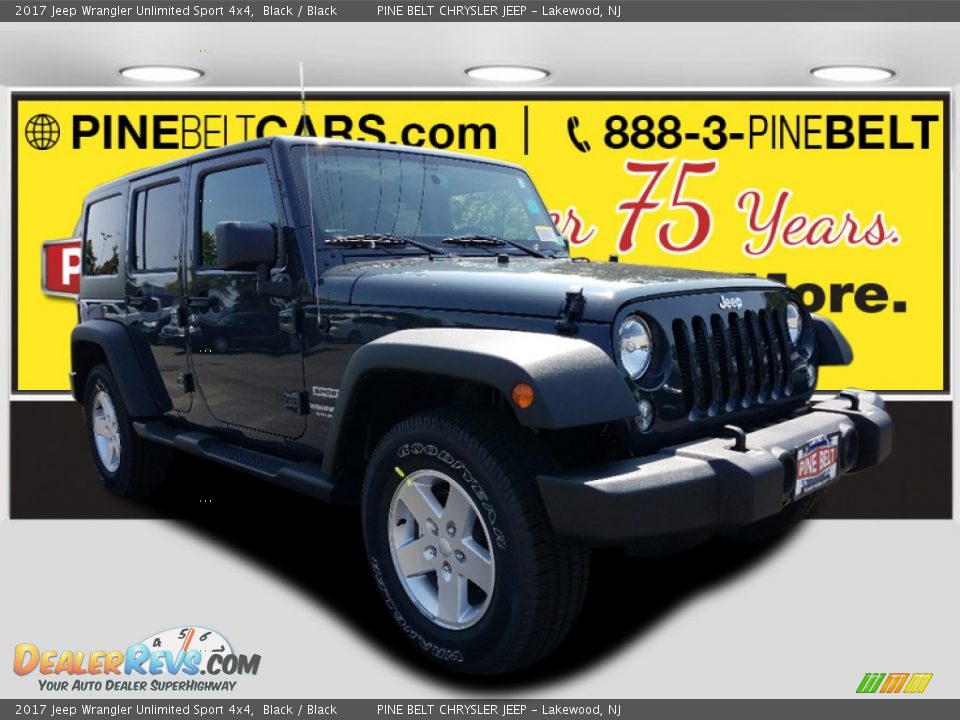2017 Jeep Wrangler Unlimited Sport 4x4 Black / Black Photo #1