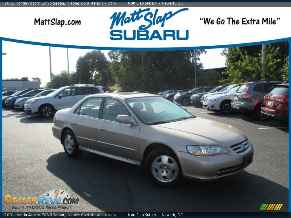 2001 Honda Accord EX V6 Sedan Naples Gold Metallic / Ivory Photo #1