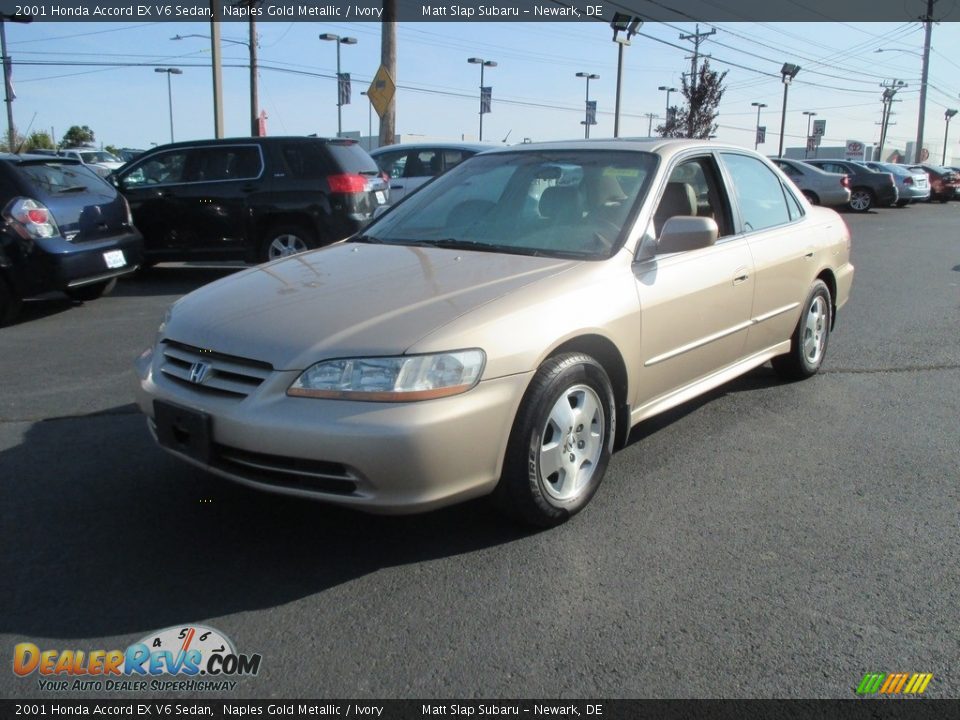 2001 Honda Accord EX V6 Sedan Naples Gold Metallic / Ivory Photo #3