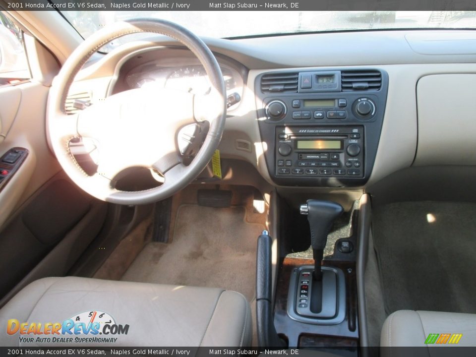 2001 Honda Accord EX V6 Sedan Naples Gold Metallic / Ivory Photo #11