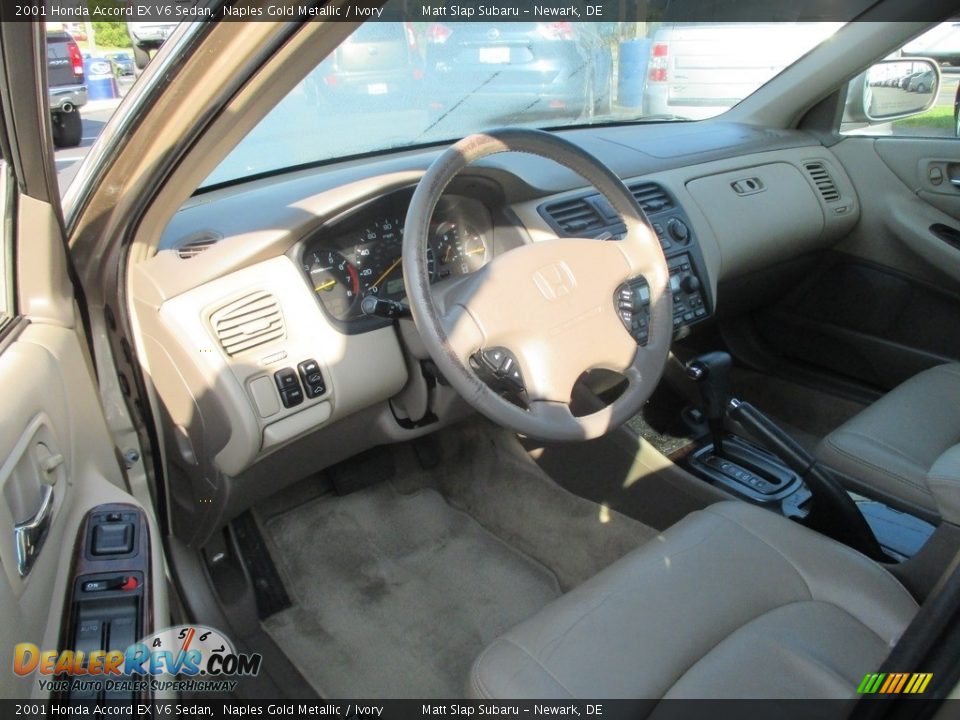 2001 Honda Accord EX V6 Sedan Naples Gold Metallic / Ivory Photo #12