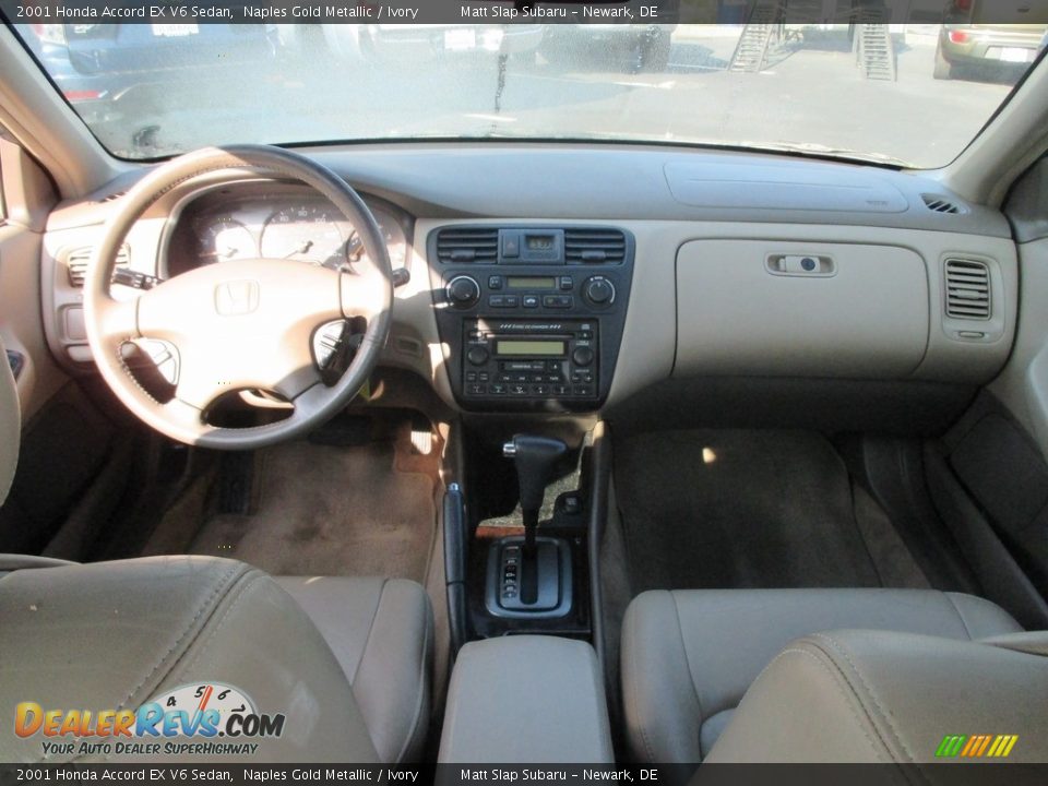 2001 Honda Accord EX V6 Sedan Naples Gold Metallic / Ivory Photo #24