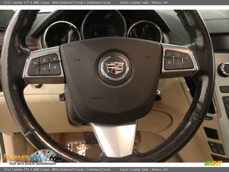 2012 Cadillac CTS 4 AWD Coupe White Diamond Tricoat / Cashmere/Cocoa Photo #7