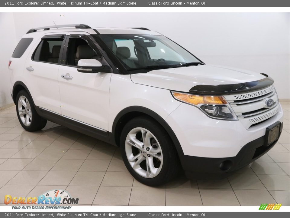 2011 Ford Explorer Limited White Platinum Tri-Coat / Medium Light Stone Photo #1