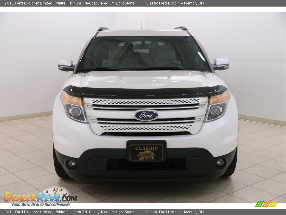 2011 Ford Explorer Limited White Platinum Tri-Coat / Medium Light Stone Photo #2