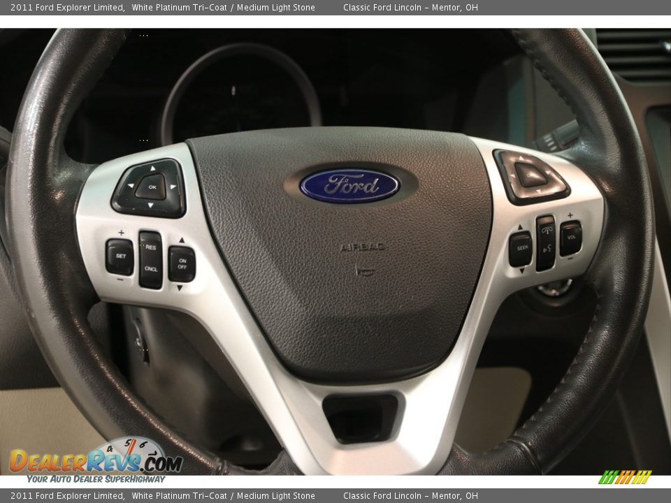2011 Ford Explorer Limited White Platinum Tri-Coat / Medium Light Stone Photo #6