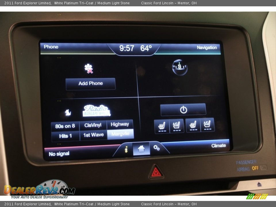 2011 Ford Explorer Limited White Platinum Tri-Coat / Medium Light Stone Photo #9