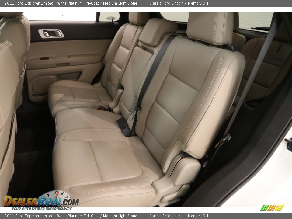 2011 Ford Explorer Limited White Platinum Tri-Coat / Medium Light Stone Photo #16