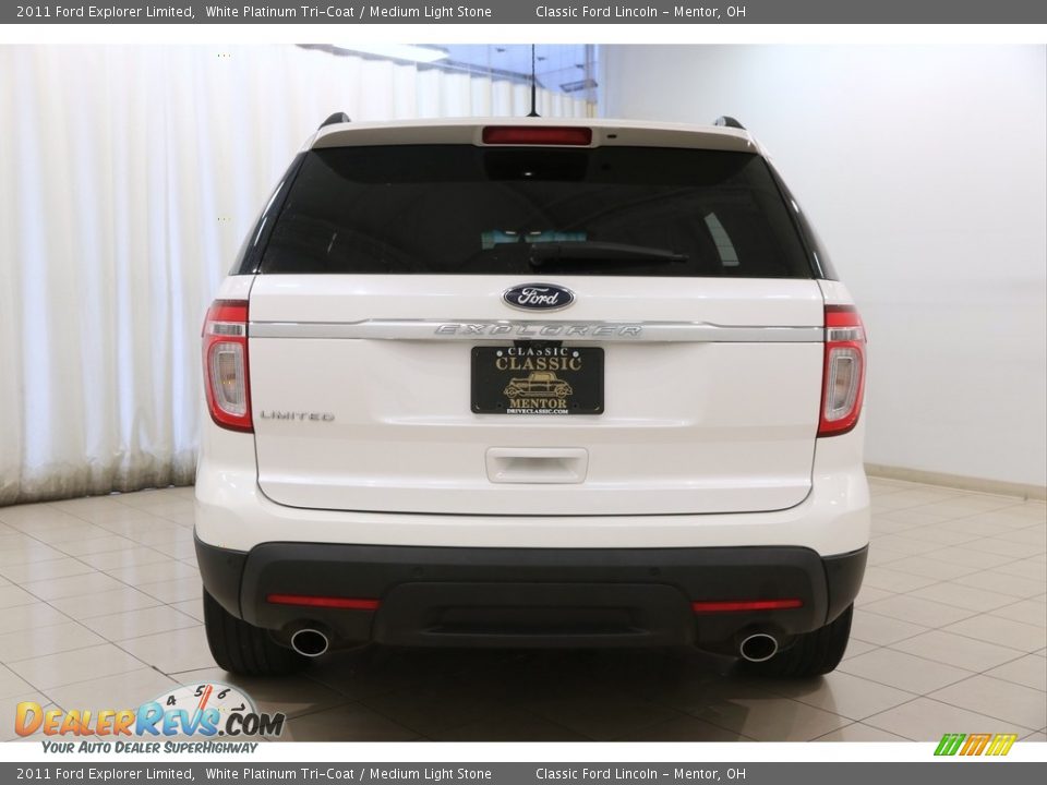 2011 Ford Explorer Limited White Platinum Tri-Coat / Medium Light Stone Photo #18