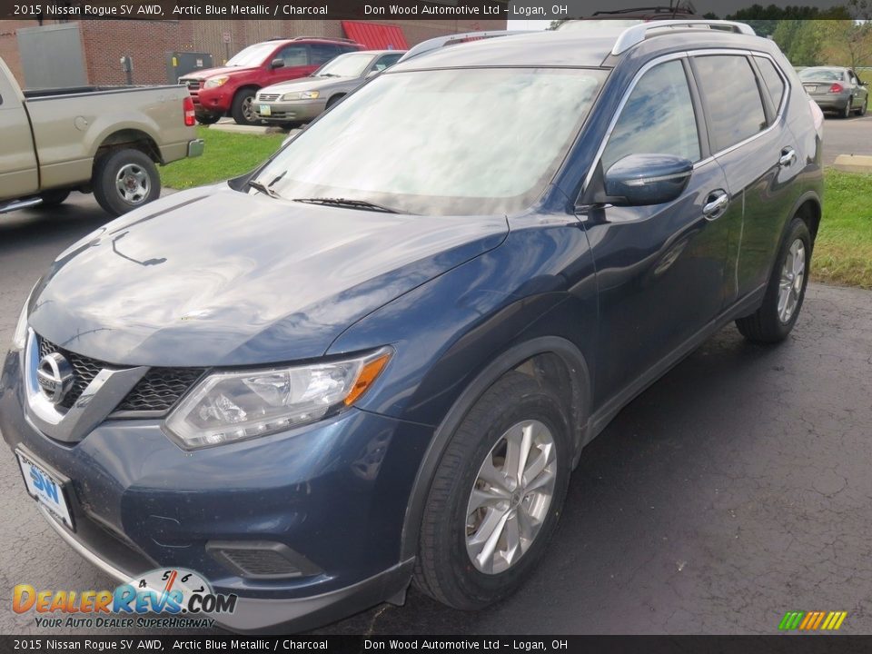 2015 Nissan Rogue SV AWD Arctic Blue Metallic / Charcoal Photo #3