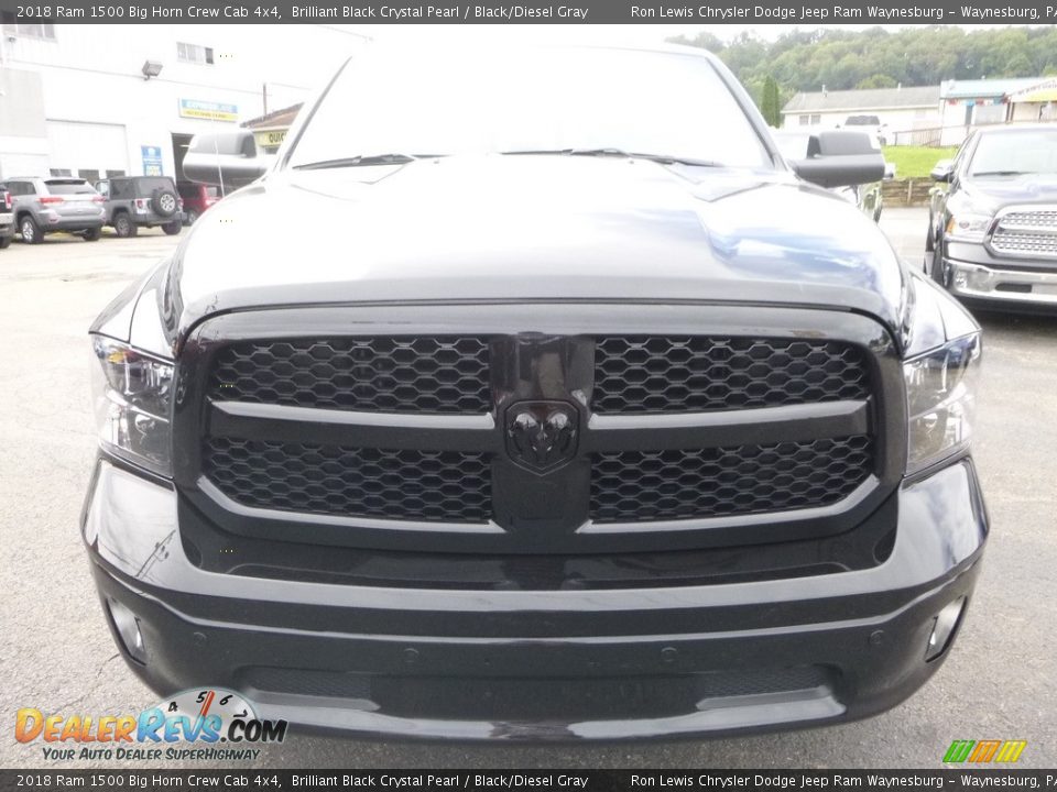 2018 Ram 1500 Big Horn Crew Cab 4x4 Brilliant Black Crystal Pearl / Black/Diesel Gray Photo #8