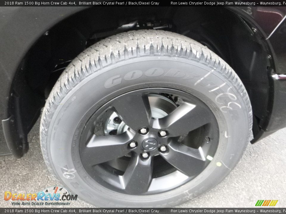 2018 Ram 1500 Big Horn Crew Cab 4x4 Brilliant Black Crystal Pearl / Black/Diesel Gray Photo #9