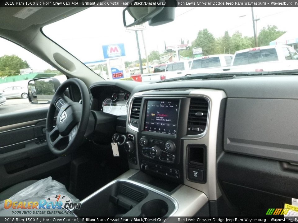 2018 Ram 1500 Big Horn Crew Cab 4x4 Brilliant Black Crystal Pearl / Black/Diesel Gray Photo #11
