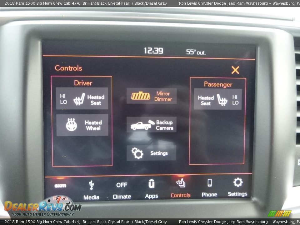 2018 Ram 1500 Big Horn Crew Cab 4x4 Brilliant Black Crystal Pearl / Black/Diesel Gray Photo #18